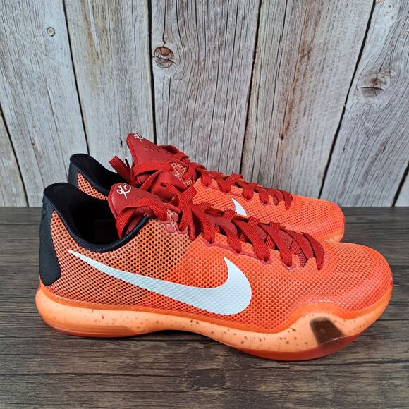 Nike Kobe x 10 Majors 705317-616 University Red Bright Crimson Hot Lava Mens 10 - Picture 3 of 9